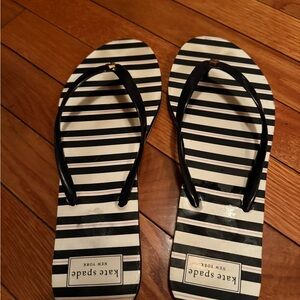 Kate Spade Black and White Striped Sandals